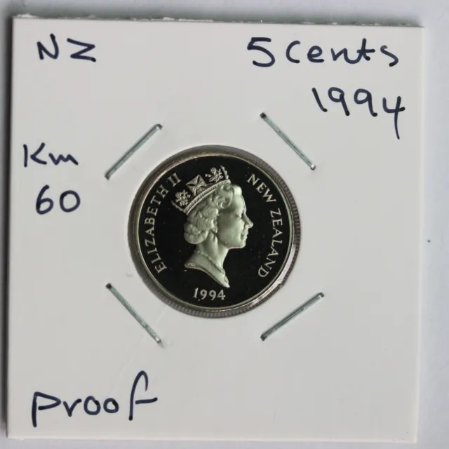 1994 New Zealand 5 cents Proof KM# 60  (AB22524/R279)