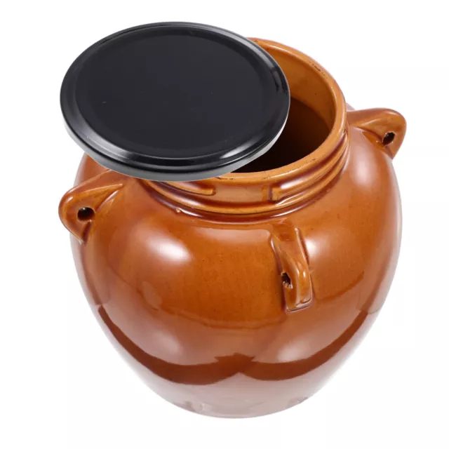 Ceramic Fermenting Jar with Water Seal Lid 500g for Pickling Kimchi Sauerkraut
