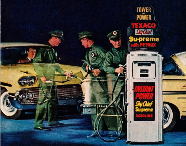 1958 Original TEXACO Instant Power Sky Chief Su-preme Gasoline Ad Magazine Print