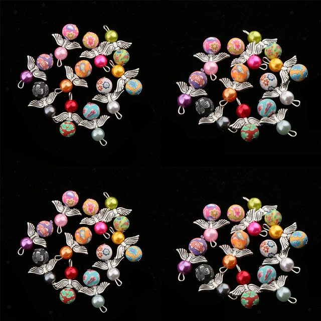 40 Stück gemischte Engelsflügel Charms Perlen Anhänger DIY