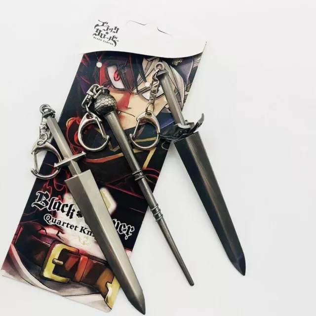 13cm Black Clover Asta Yuno Noell Silva Yami Metal sword weapon props Keychain