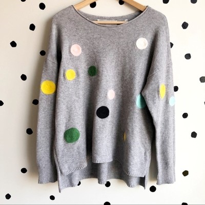 Patrizia Luca Milano Abstract Dot Sweater Gray XS Oversized