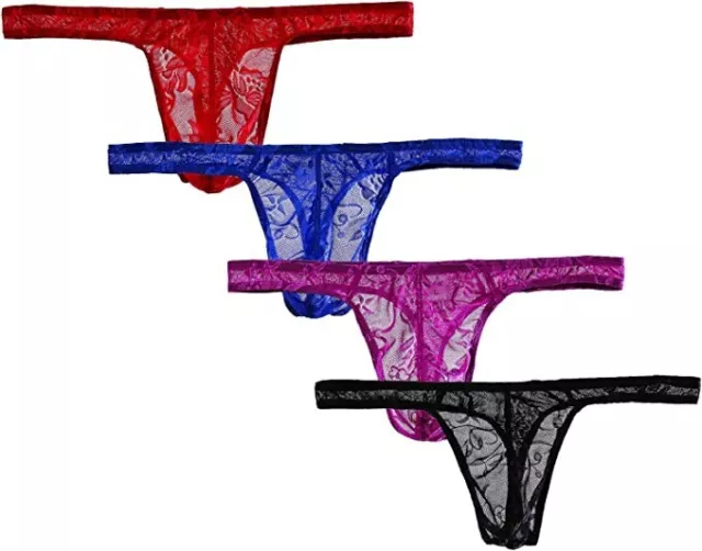 ARJEN KROOS MEN'S Sexy Lace G-String Thong Underwear Low Rise T-back ...