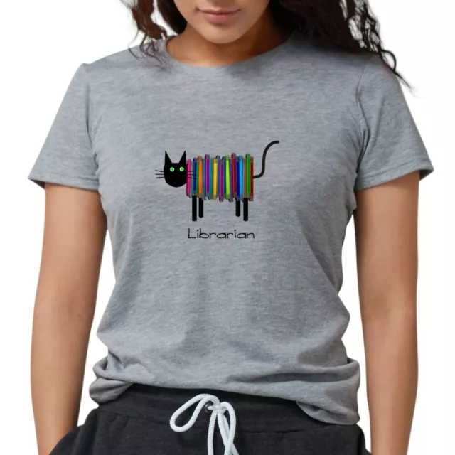 CafePress Librarian Book Cat.PNG T Shirt Womens Tri-blend T-Shirt (266079837)