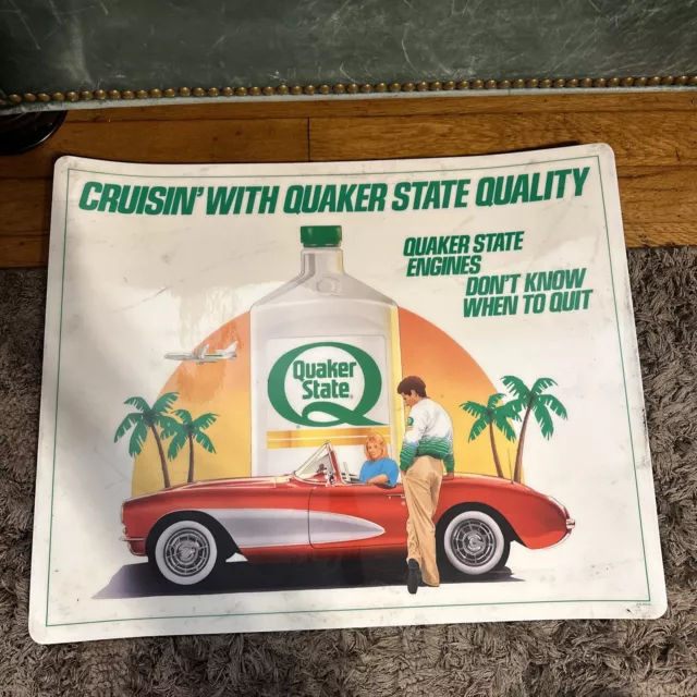 Quaker State Counter Pad Advertising Gas Oil Sign