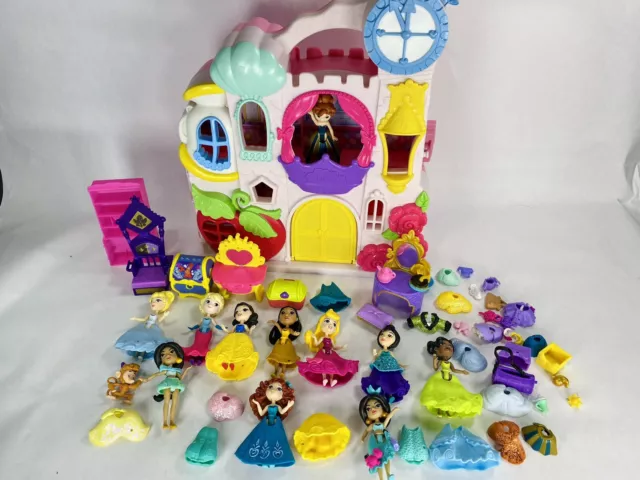 Lot of 11 Disney Princess Little Kingdom Snap-Ins Dolls, Castle & Accessories