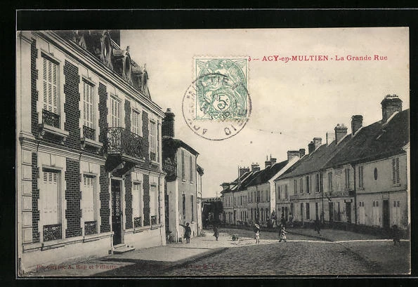 CPA Longjumeau, La Grande Rue, Banque
