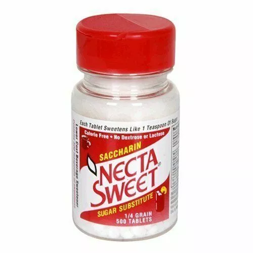 Necta Sweet Saccharin Sugar Substitute Calorie Free 0.25 Grain Tablet Pack of 2
