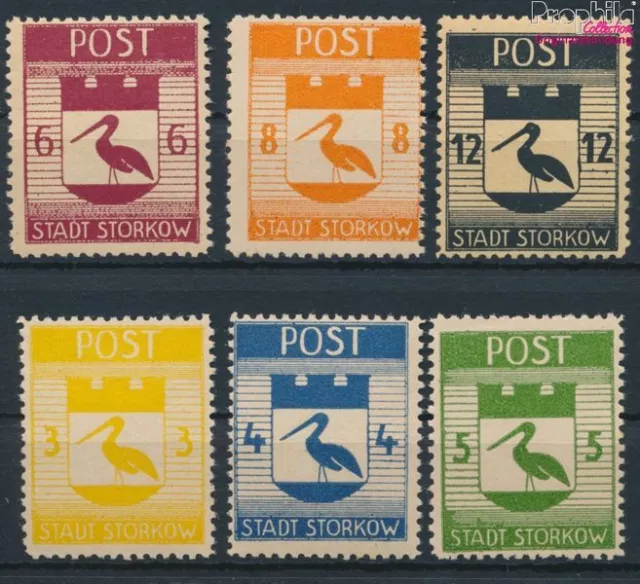 Briefmarken Storkow (Mark) 1946 Mi 9A-14A postfrisch Vögel (10348246