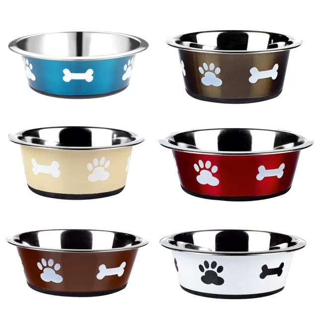 Dog Cat Rabbit Pet Animal Bowls Small Large Metal Stainless Steel Dish Classic