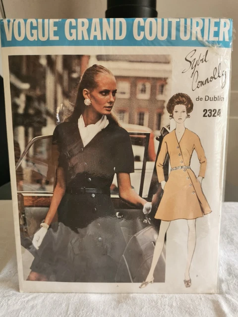 Patron De Couture Vogue 1972 - Robe Sybil Connolly - Taille 32.5" - Vintage Non Découpé