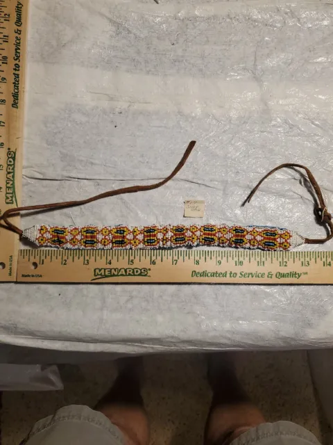 Vintage Native American Indian Seed Bead Beaded Belt Sash Head Band 13”
