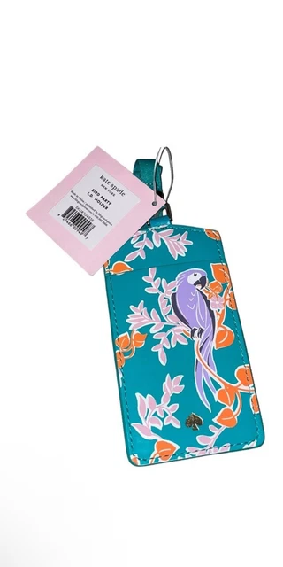 KATE SPADE NEW York Vegan Bird Party Green Leather ID Holder
