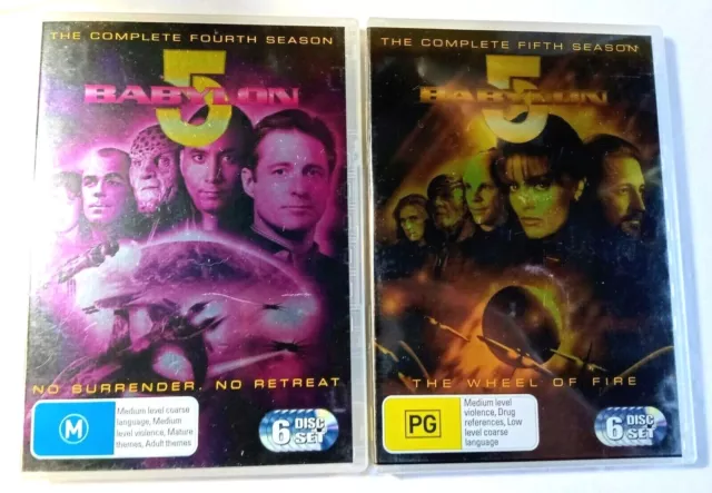 Babylon 5 Complete Forth & Fifth Season 12 x DVD Rated M / PG.