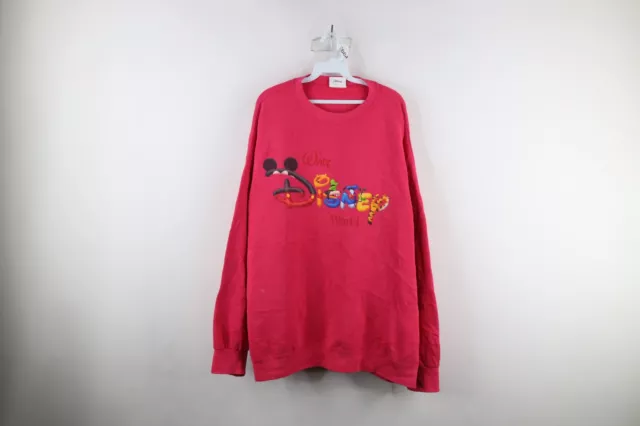Vtg 90s Walt Disney World Womens 4XL Distressed Spell Out Crewneck Sweatshirt