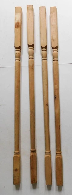 4 Vintage Wood Turned Unfinished Porch Posts Spindles Balusters 35 1/2" Lot 2