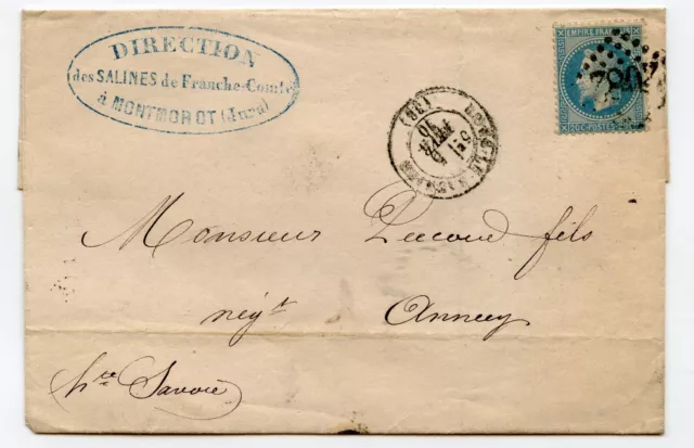 Lettre N°29 Cad 1870 Lons Le Saunier Jura Gc 2082  / Montmorot