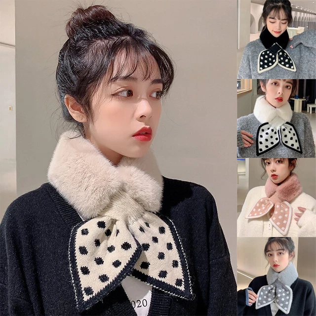 Scaldabagno Donna Bavaglino InvernoCarino Ragazza Sciarpa Punti Collare Peluche Streetwear Nel Regno Unito