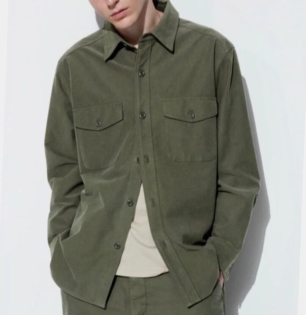 UNIQLO OVERSHIRT UTILITY Jacket Casual Workwear Menswear Olive Green Size L 34.90 PicClick UK