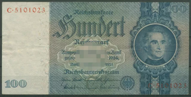 Dt. Reich 100 Reichsmark 1935 Serie C/C, Ro 176 a gebraucht (K984)