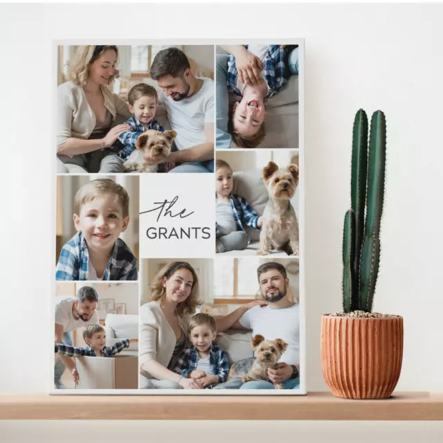 Personalised Photo Canvas Print Collage Family Framed A2 A3 A4 Ready to Hang