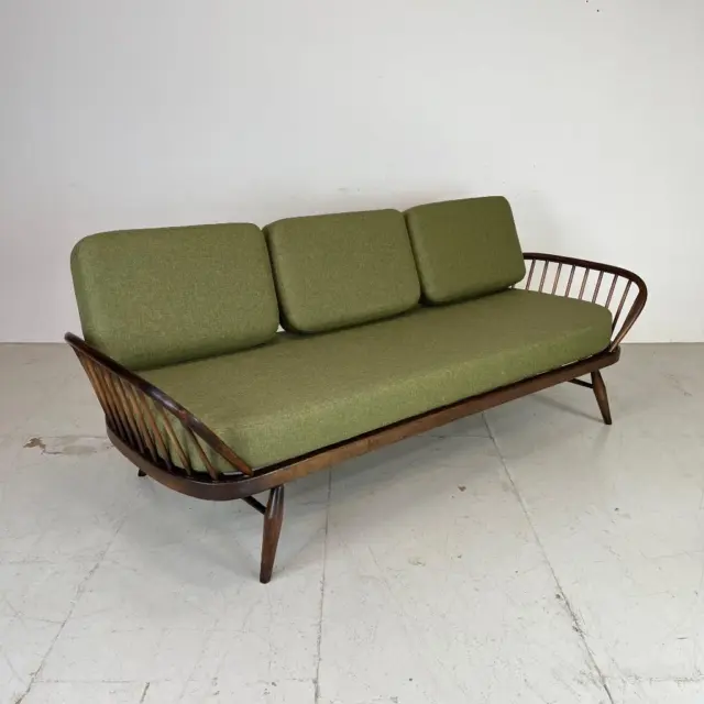 Retro Vintage Ercol Studio Couch Sofa Day Bed Refurb'd Olive Green  #3820