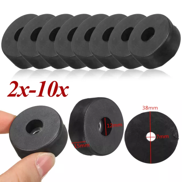 2X-10X 38mmx15mm Gummipuffer Schwingungsdämpfer Silentblock Gummi-Metall Schwarz