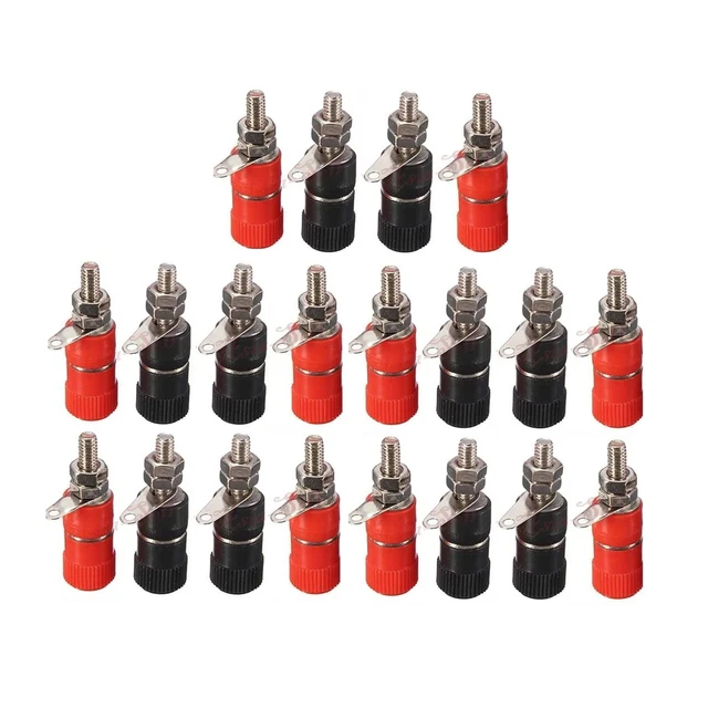 10 Pair 4mm Red Black Banana Socket Binding Post Banana Plug Jack Connector Nick