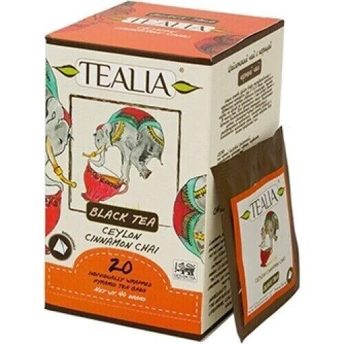 NEW TEALIA CEYLON Cinnamon Chai Tea Count Tea Bags 40g High Quality