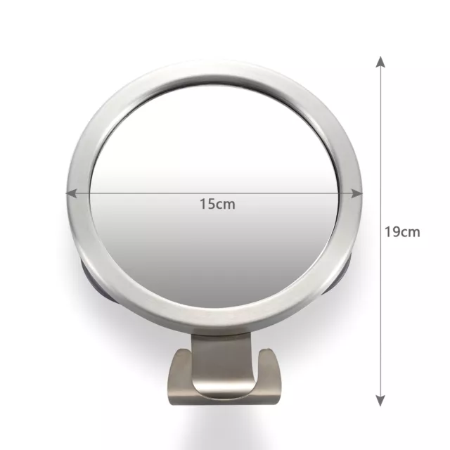 Bathroom Fogless Mirror Shower Shaving Mirror with Suction Cup Wall Mount Y2B6 3