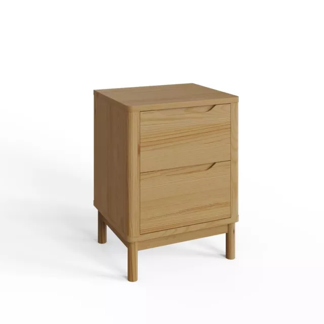 2 Drawer Bedside Waxed Pine Mari Brand New Free Delivery