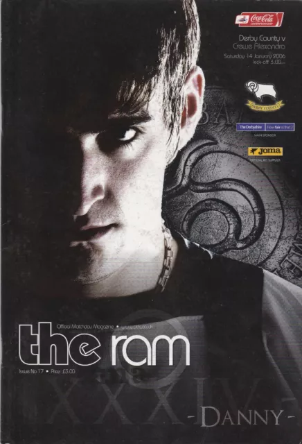 Derby County v Crewe Alexandra programme, Championship, January 2006