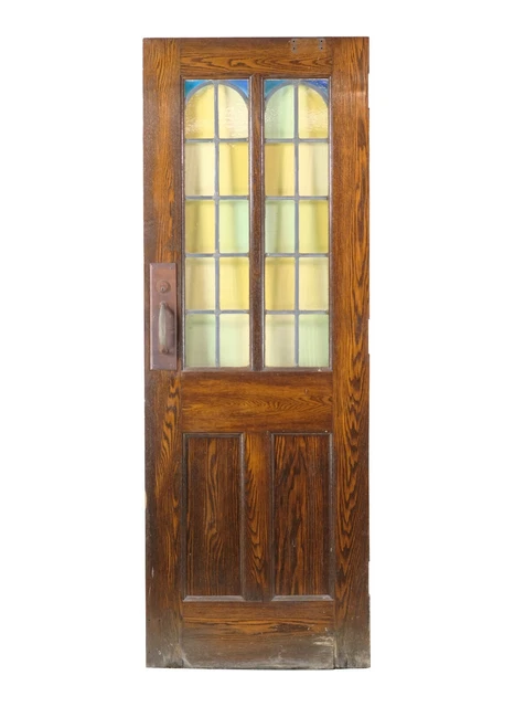 Roman Arch Stained Glass Lites Solid Oak Door 83.75 x 30