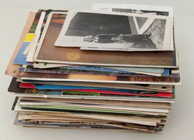 Huge Lot of 200+DAMAGED Postcards For SCRAPBOOK Art CRAFTS Scenic & Advertising