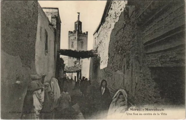 CPA AK Marrakech - Marrakesh - A Street in the Center of the City MOROC (1082812)