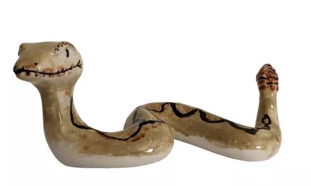 Cool Vintage Ceramic Glazed Snake Figurine. One of a Kind 8.5"