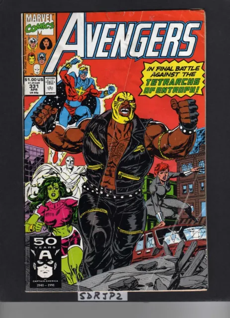 Avengers #331 Good+ Quasar,Black Widow,Vision,She Hulk, Thanos Infinity War