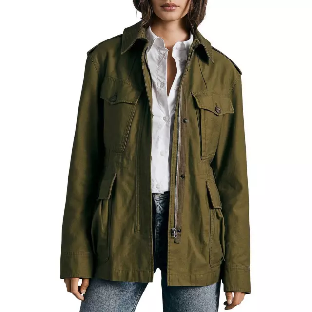Rag & Bone Womens Lorenz Collared Military Utility Jacket Outerwear BHFO 3125