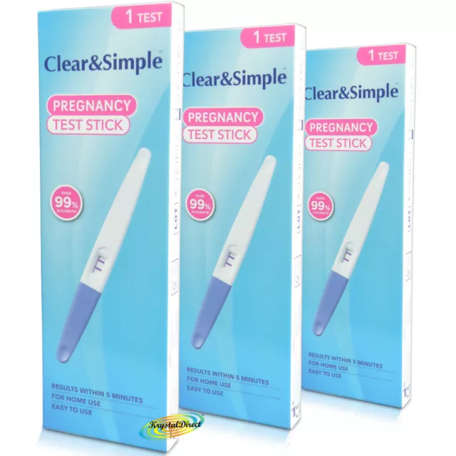 3x Clear & Simple HCG Midstream 20miU/ml of Sensitivity Pregnancy Test