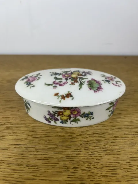 🟠 Bonbonniere / Boite A Bijoux Ancienne En Porcelaine De Limoges Motifs Floraux