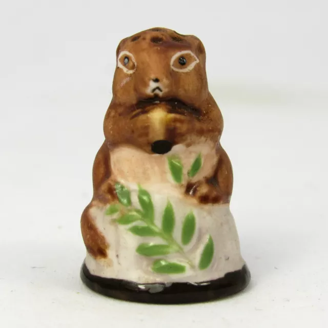 Franklin Mint Friends Of The Forest Porcelain Thimble, Chipmunk