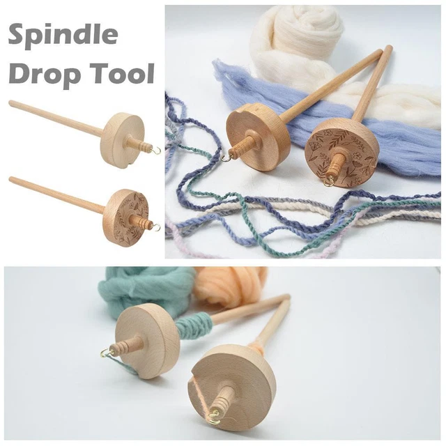 Drop Spindle Quirl filato spin strumento in legno intagliato a mano accessori da cucire_ M3E9