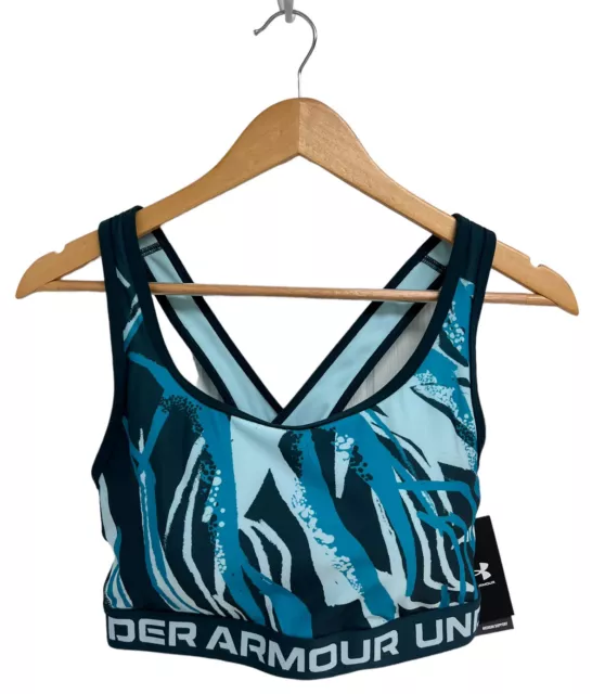 Under armour Donna Scuro Verde Blu Crossback Dfo Compressione SPORTS Bra Size 1X