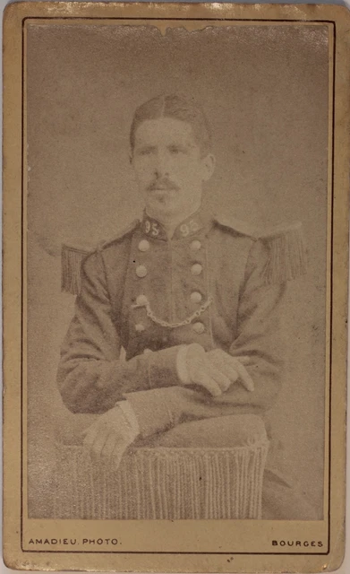 Amadieu Bourges Militaire Photographie Carte de visite Cdv Vintage Albumine 