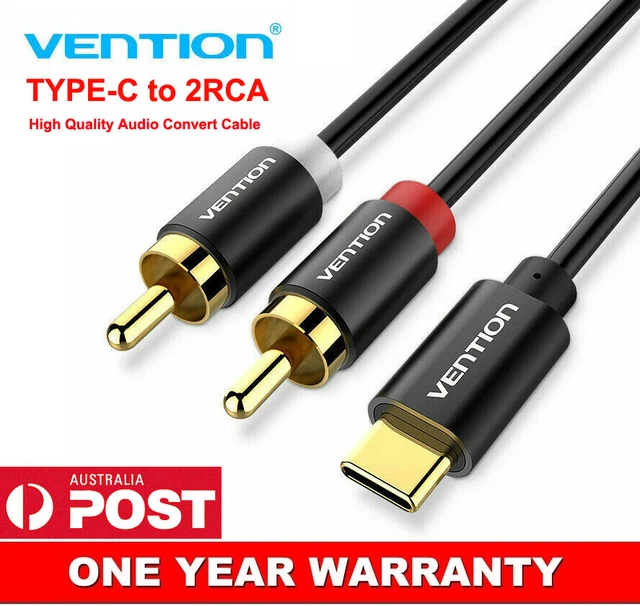 VENTION USB Type-C 2 RCA Audio Cable USB-C to 2RCA Jack Converter Adapter Cord
