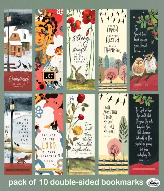 Christmas stocking filler pack gift Christian bookmarks - pack of 10 gift sale