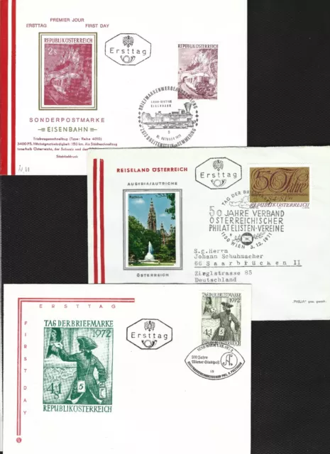 FDC-Lot (1971-80) 14 FDC, (siehe 5 Bilder)