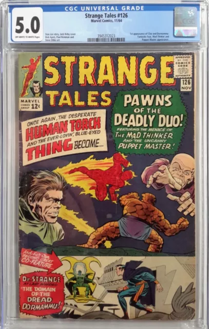 🔥Strange Tales #126 Cgc 5.0*1964 Marvel*Doctor Strange*1St App Of Dormammu/Clea