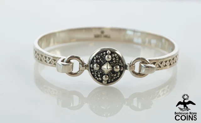 Vintage Lois Hill Sterling Silver Decorative Scroll Bangle Bracelet Vintage Lois Hill Sterling Silver Decorative Scroll Bangle Bracelet