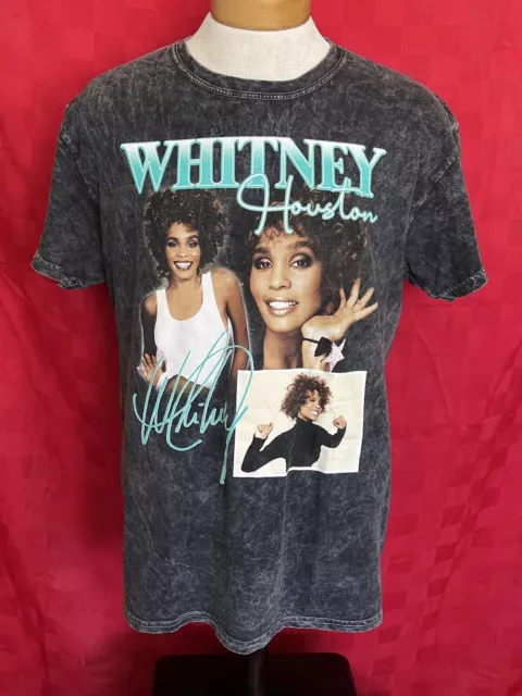 Throwback NEW NWOT Whitney Houston Stonewashed Black Shirt Large Tour Concert